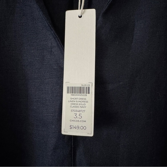 NWT Chico's Linen Classic Navy Sundress Size 18 - Picture 5 of 8